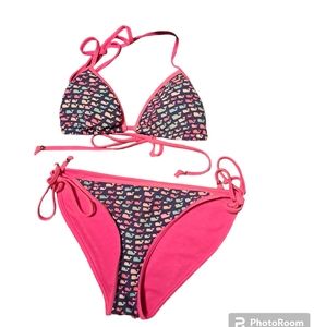 Vineyard Vines School of Whales String Bikini Set Royal Ocean XXS